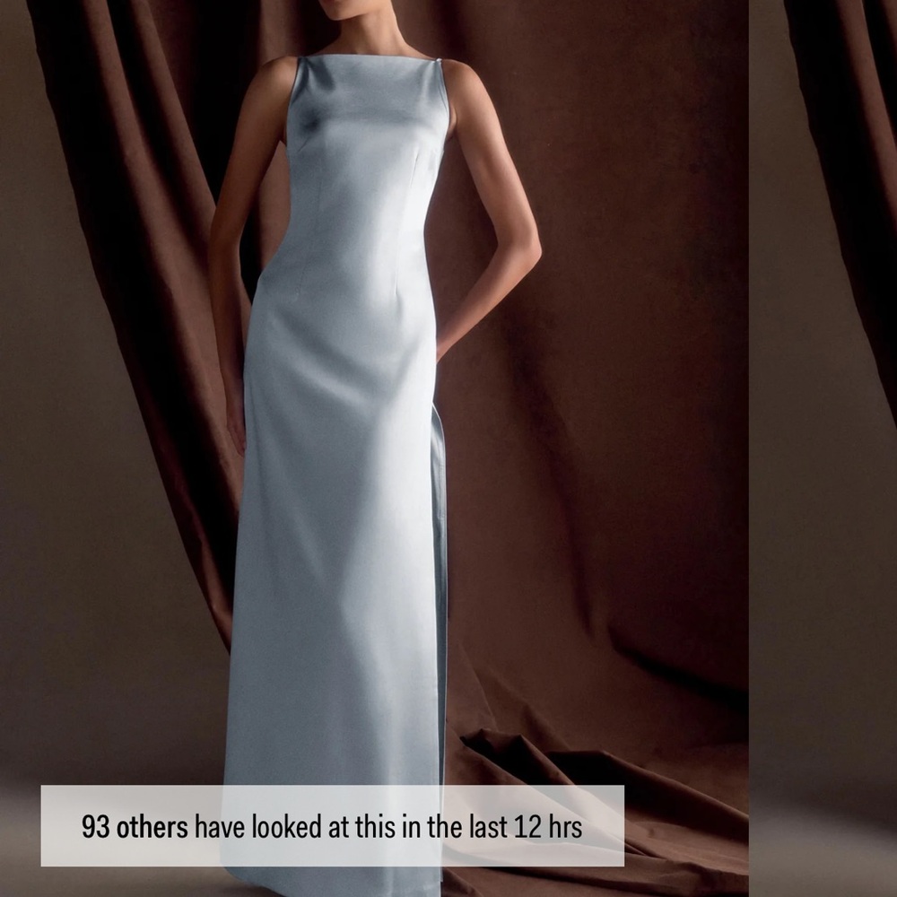 Meshki Violet Sleeveless Satin Maxi Dress - Frosted Blue